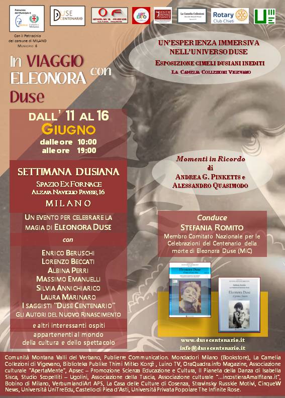 CS – Milano celebra Eleonora Duse: arriva la Settimana Dusiana