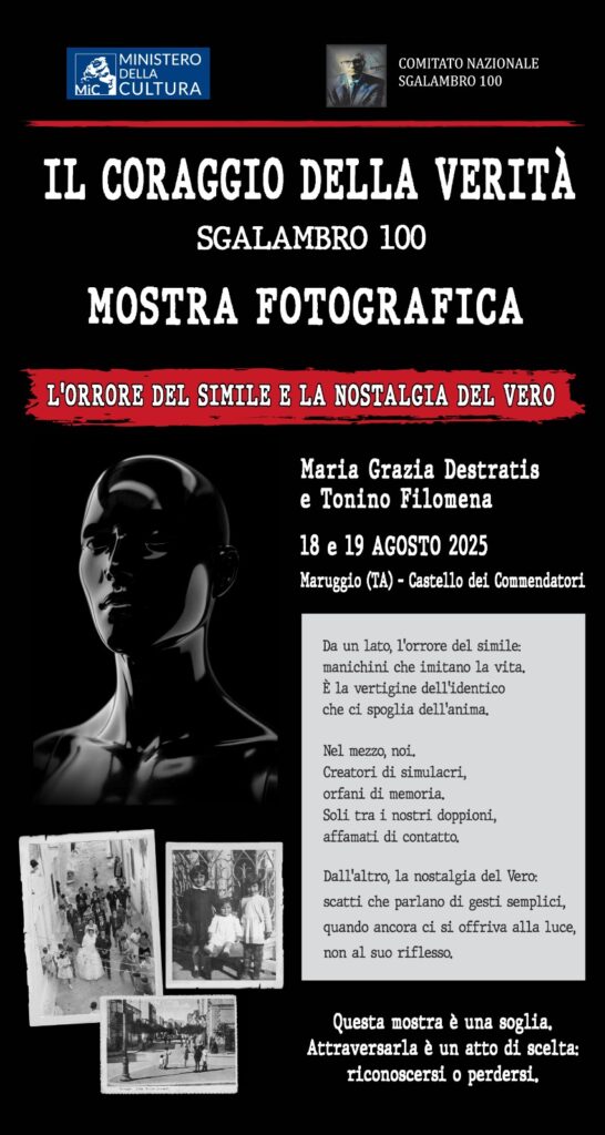 Manlio Sgalambro in una Mostra al Castello dei Cavalieri di Malta a Maruggio – Taranto