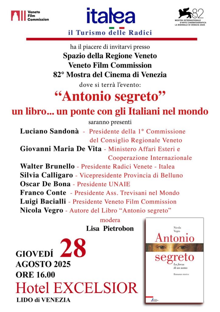 LIBRI, ITALEA PRESENTA A VENEZIA “ANTONIO SEGRETO”