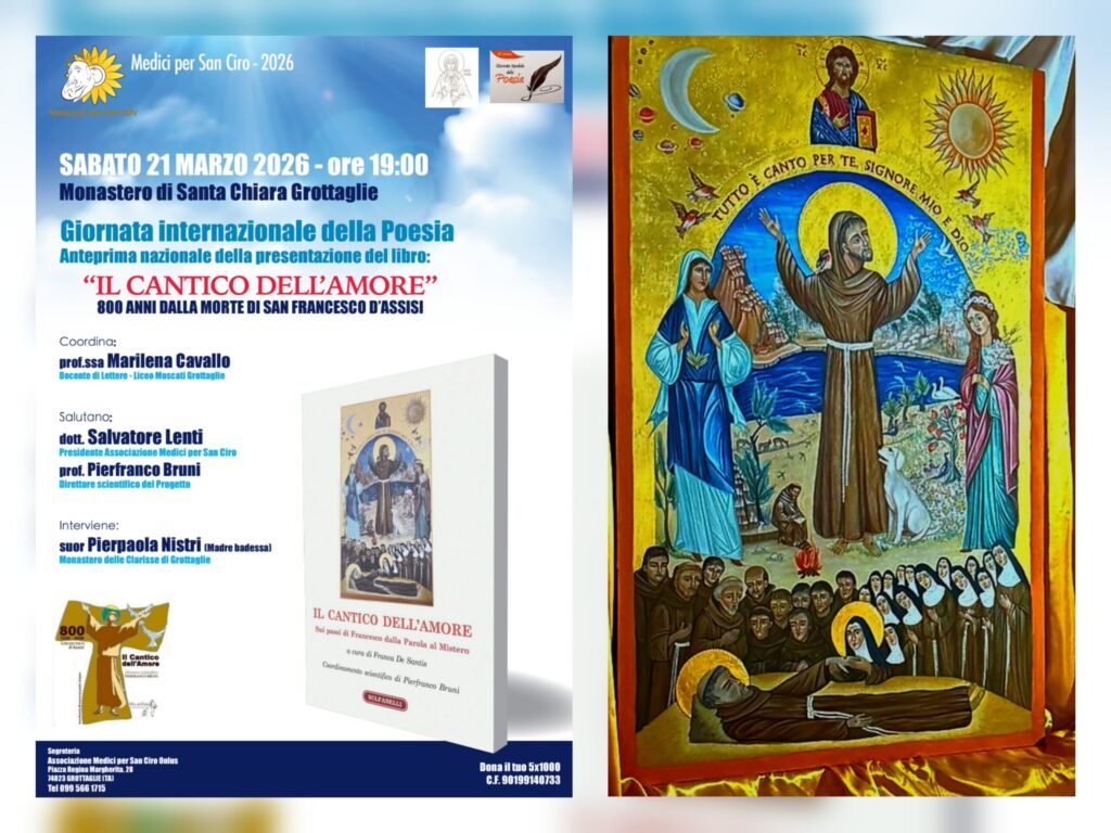 Il Cantico di San Francesco d’Assisi  per  il  21 marzo 2026 — Giornata della Poesia, Monastero delle Clarisse di Grottaglie, Puglia