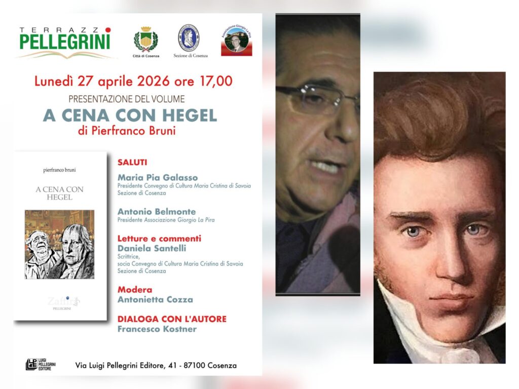Hegel si ferma davanti alle scelte mentre Kierkegaard è già oltre restando nel dubbio. Il 27 aprile a Cosenza si discuterà di Hegel 