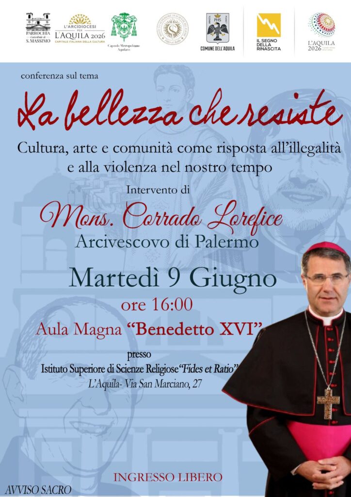 A L’Aquila, nella festività del Santo Patrono, la conferenza di Mons. Corrado Lorefice, Arcivescovo di Palermo