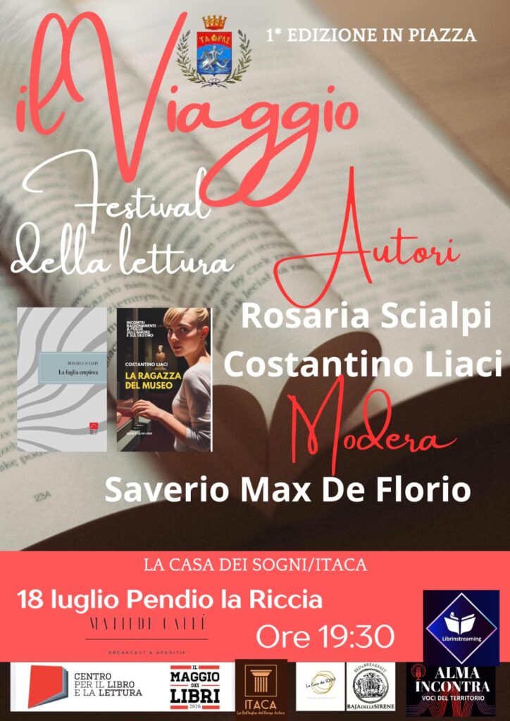 Sabato 18 luglio la seconda tappa del festival della lettura in piazza «Il Viaggio»