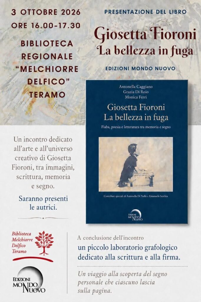 Comunicato stampa presentazione libro Giosetta Fioroni – Teramo