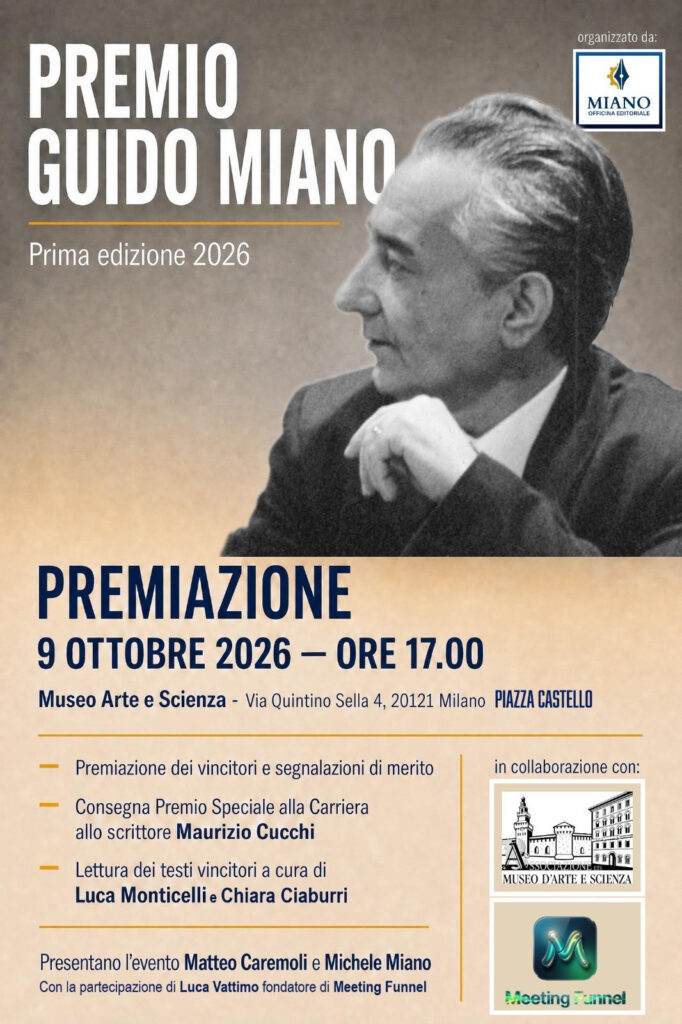 Cerimonia di Premiazione – Prima Edizione del Premio Letterario e Artistico “Guido Miano: So che ti prenderai cura di me”, 2026