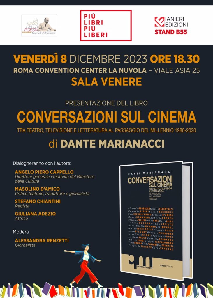 A Roma con Dante Marianacci e «Conversazioni sul cinema» alla Fiera «Più Libri Più Liberi»