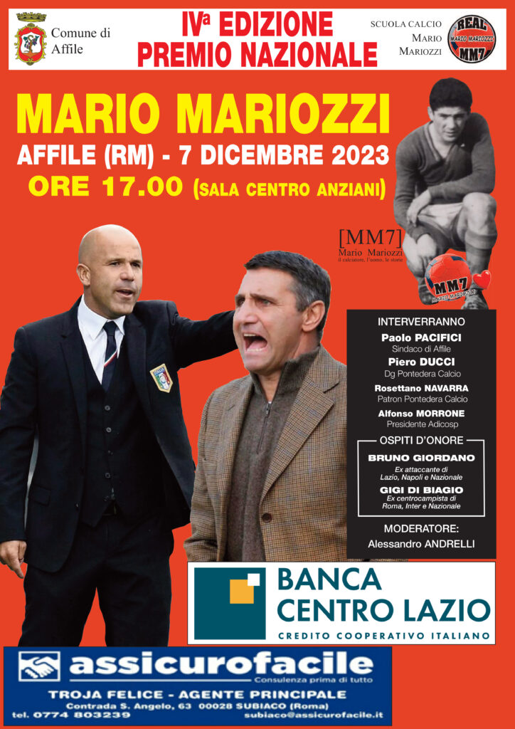 CALCIO/ SI CHIUDE LA QUARTA EDIZIONE IN OMAGGIO A MARIO MARIOZZI