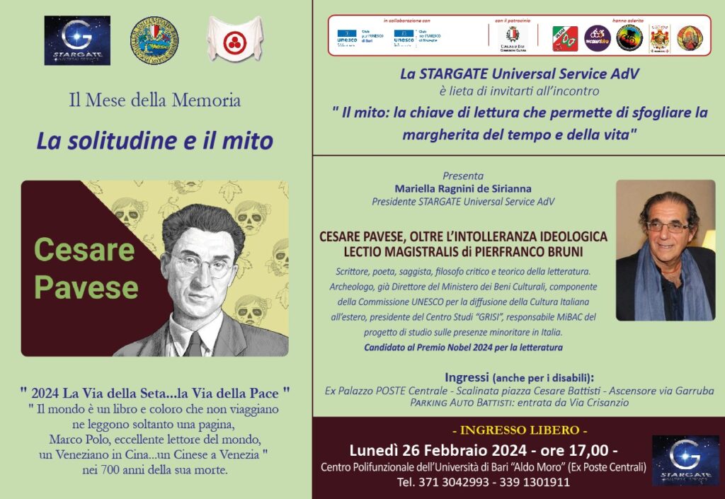 Pavese all’università di Bari con Lectio di Pierfranco Bruni