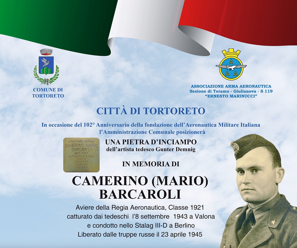 Tortoreto. Conferenza stampa e consegna della prima pietra d’inciampo: sabato, 22 marzo, ore 11, sala consiliare