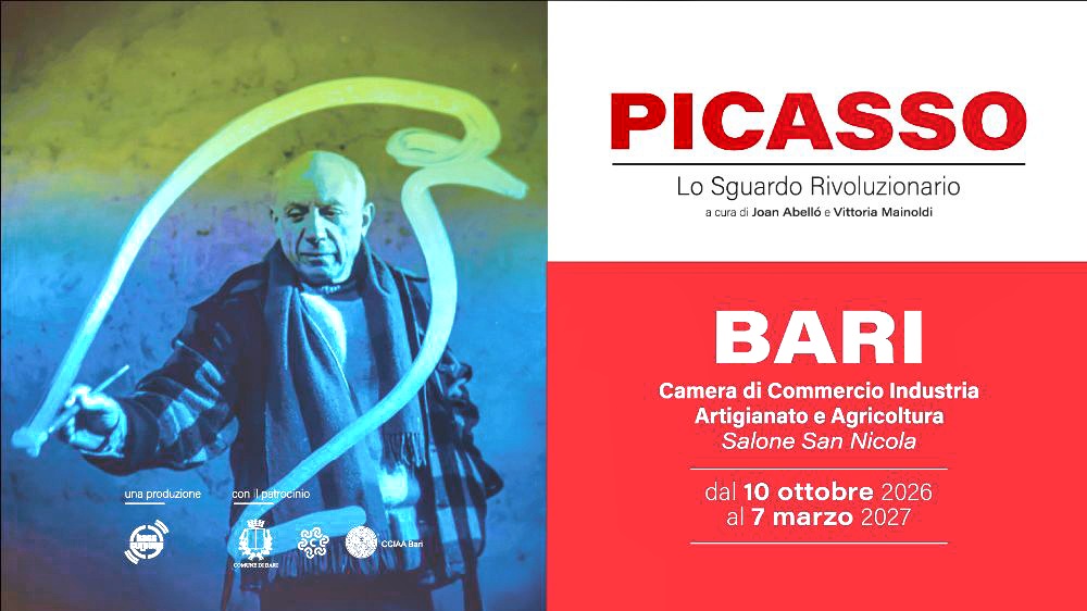 CENTO  OPERE DI PICASSO IN MOSTRA ALLA CAMERA DI COMMERCIO DI BARI  DAL 10/10/2026