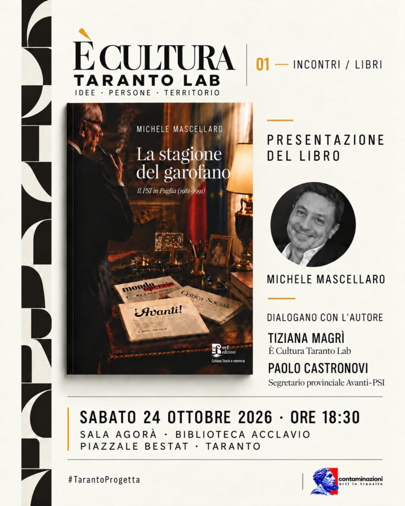 Presentazione del libro di Michele Mascellaro, La stagione del garofano. Il PSI in Puglia (1981–1991)